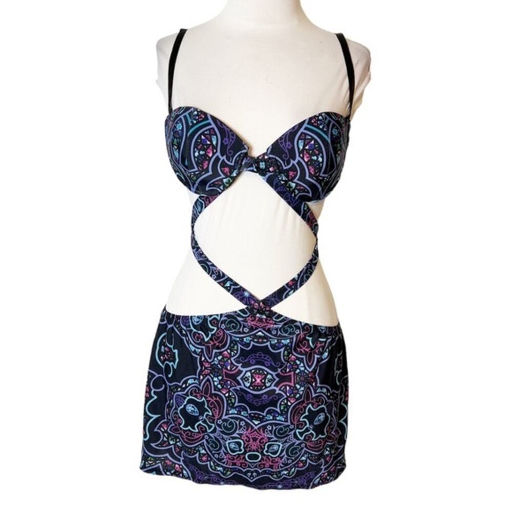 NWT ClubExx rave religion dollskill bodycon cut out dress bra top sz L
